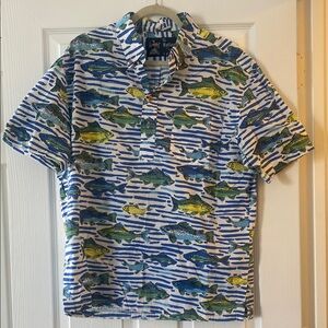 Chubbies Men's Blue Fish Print Shirt